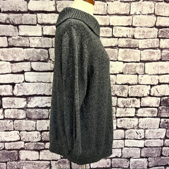 Charter Club Black & Silver 3/4 Sleeve Cowl neck Sweater Size 2X - Picture 8 of 9